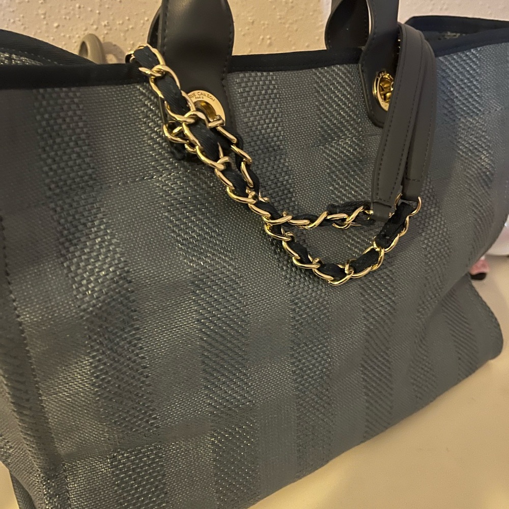 Blue Denim Canvas Tote